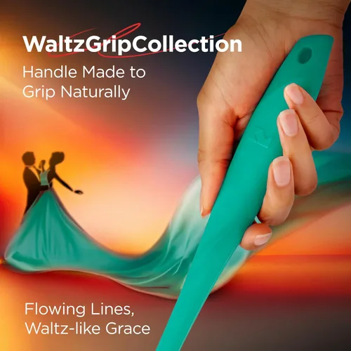 Miniatura 2 de Kitchen Mama WaltzGrip - Espátula de silicona platino para panqueques: resistente al calor, flexible, núcleo de acero inoxidable, antiadherente
