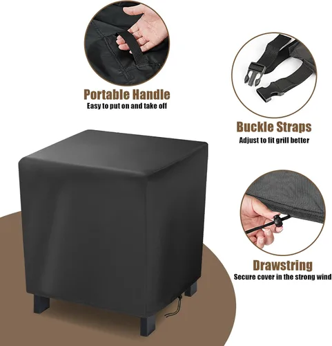Miniatura 5 de Funda pequeña para mesa auxiliar de exterior, cubierta de mesa auxiliar de patio de 17 pulgadas para exteriores, funda impermeable para muebles