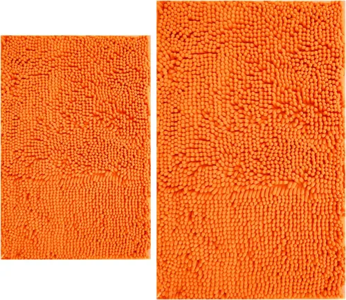 Miniatura 26 de Juegos de alfombras de baño de 2 piezas, alfombra de baño de felpilla extra suave ultra absorbente, alfombra de baño con base antideslizante de PVC