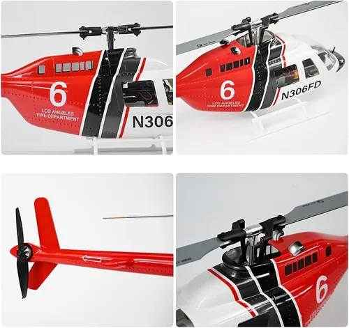 Miniatura 5 de Campana voladora 206 Helicóptero RC V3 con ACE Control de vuelo 6CH GPS Altitud Hold Dos Rotor 1:16 Escala Helicóptero RTF Fly Wing Bell206 v3