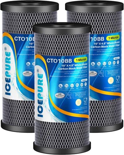 ICEPURE Filtro de agua de carbón activado por sedimentos para toda la casa de 10 x 4.5 pulgadas, compatible con Dupont WFHDC8001, EP Series, EPM,