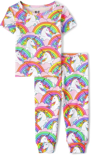 Miniatura 9 de The Children's Place Conjunto de pijama de 2 piezas de camiseta de manga corta y pantalones de ajuste cómodo, 100% algodón, para bebés y niños