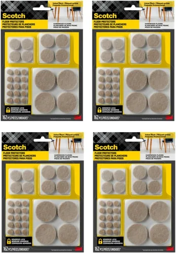 Miniatura 10 de Scotch Almohadillas de Fieltro 162 Unidades Beige, Almohadillas de Fieltro para Muebles para Proteger Suelos de Madera Dura, Redondas, Paquete