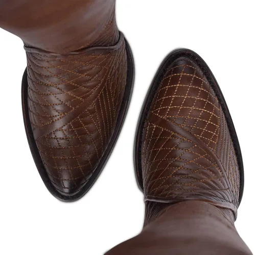 Miniatura 7 de Bota Cuadra Mujer en Piel Genuina con Cremallera y Elástico Marrón