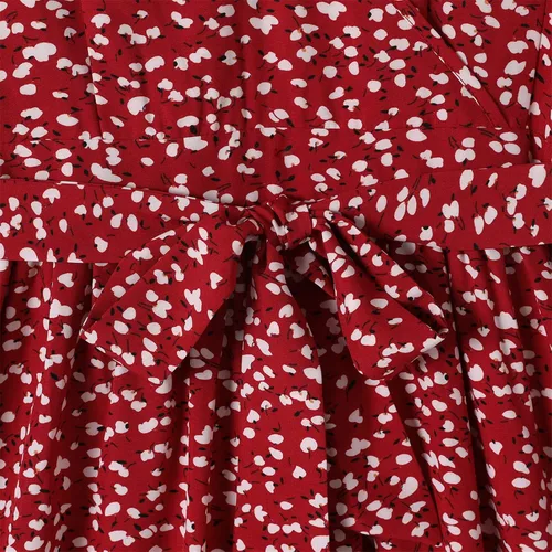 Miniatura 5 de PATPAT Vestidos de mamá y yo a juego, trajes familiares a juego con lunares y manga volada para madre e hija
