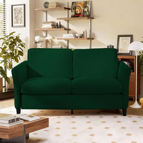 Miniatura 11 de Valthie 61" Corduroy Loveseat Sofa, Modern Comfy Couches with Side Pocket, 2-Seater Sofa Couch for Living Room, Bedroom and Small Spaces,Beige