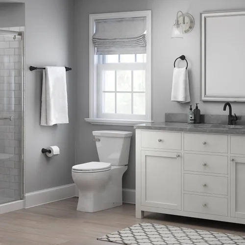 Miniatura 5 de Franklin Brass Kinla (1-Paquete) Barra de Toallas de 24 Pulgadas para Baño, Soporte de Barra Montado en Pared, Color Negro Mate, Herramienta Mate