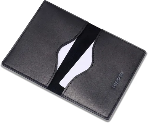 Miniatura 12 de HISCOW Tarjetero plegable delgado minimalista - piel de becerro italiana (negro)
