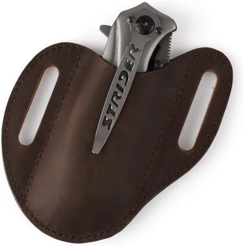 Miniatura 10 de Gentlestache Funda de cuero para cuchillo de bolsillo para cinturón, funda plegable para cuchillo, funda para cinturón EDC, color negro compacto
