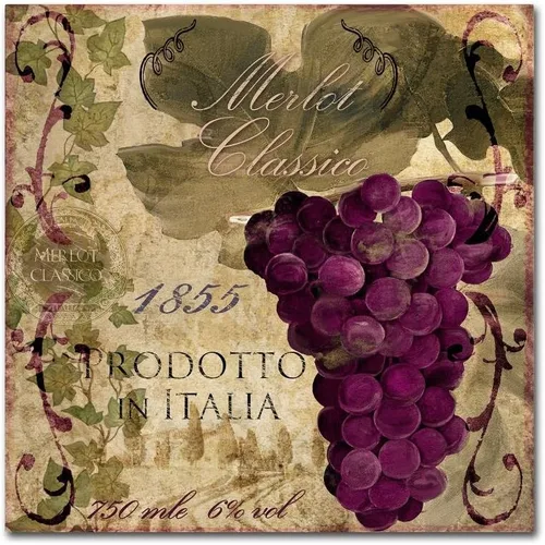 Trademark Fine Art ALI4163-C1818GG Vino Italiano I, 18x18 pulgadas, 18 in x 18 in
