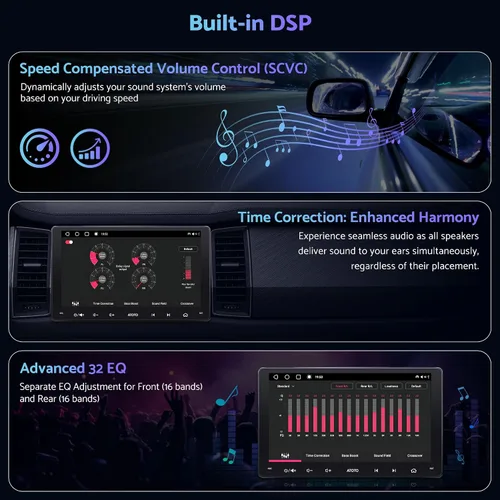 Miniatura 6 de S8 de 8 núcleos de 9 pulgadas 4G+32G Android estéreo de coche doble din, CarPlay inalámbrico y Android Auto, 4G LTE/WiFi y BT y USB Tethering