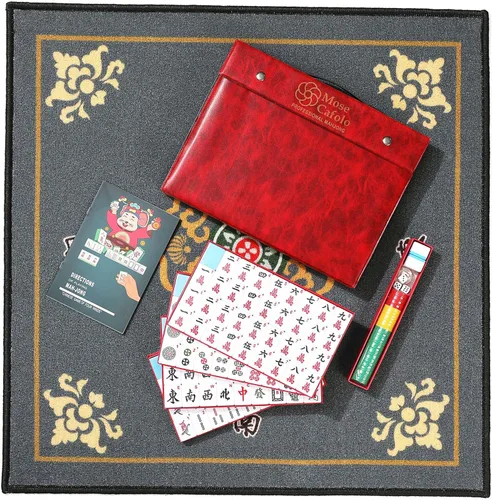Miniatura 2 de Mose Cafolo Set de Juego de Mahjong Chino Profesional, 146 Fichas Numeradas de Gran Tamaño con Estuche de Viaje, Set Completo de Fichas de Mahjong