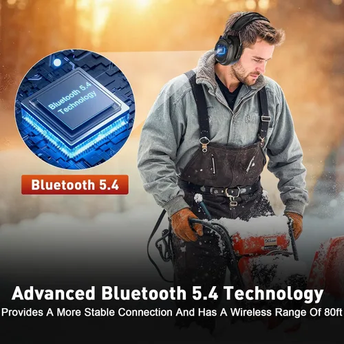Miniatura 3 de BJKing Bluetooth Hearing Protection Headphones,120H Playtime, SNR 30dB Safety Earmuffs Ear Protection for Mowing