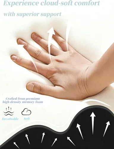 Miniatura 7 de Almohada multifuncional con respaldo ergonómico de cuña con amplias aplicaciones, cojín de espuma viscoelástica para dormir y leer, almohada Gris
