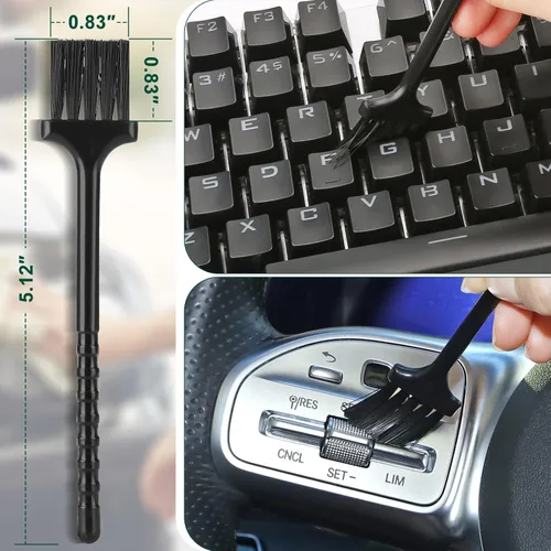 Miniatura 6 de Fitosy Cepillos de Detalle de Plumero para Interior del Automóvil, Cepillo de Cerdas Suaves Accesorios de Automóvil para Limpiar Tablero Rejilla