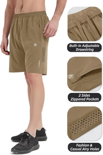 Miniatura 3 de HIFEOS Pantalones cortos deportivos para hombre, pantalones cortos de entrenamiento para correr, tenis, gimnasio, 5, 7, 9 pulgadas, cómodos
