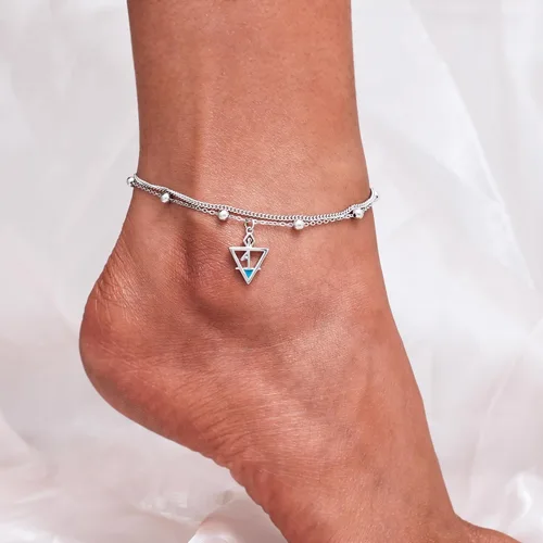 Miniatura 41 de CHIC & ARTSY Tobilleras de plata de ley S925 para mujer, pulsera de tobillo ajustable multicapa para playa, joyería de verano para mujer, de 10 a 11