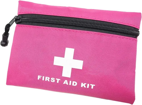 Miniatura 7 de Bolsa roja de primeros auxilios de emergencia, pequeña bolsa vacía de rescate de viaje para almacenamiento de primeros auxilios, bolsillo para rosa