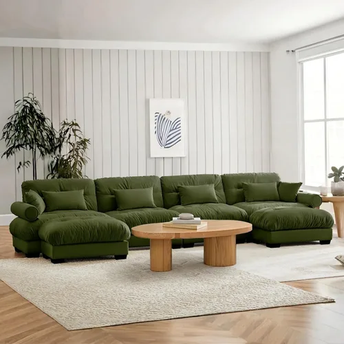 Miniatura 32 de SoarFlash Moderno sofá reclinable de terciopelo para sala de estar, sofá biplaza para apartamento, sofá de almacenamiento con marco de madera Azul