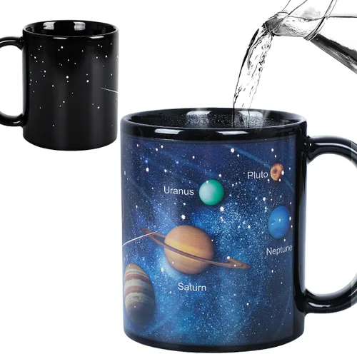 Miniatura 7 de Kmiles Taza con cambio de calor de árbol de Navidad y muñeco de nieve, taza mágica que cambia de color para café/té, 12 onzas, azul/rojo/blanco