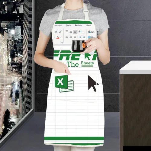 Miniatura 6 de TOBGBE Hoja de cálculo de Excel Regalos F In The Sheets Delantal Archivo Datos Carácter Babero Divertido Analista de Datos CPA Contador Jefe Regalos