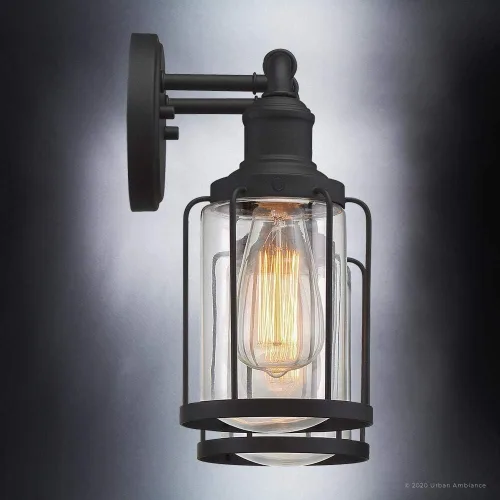 Miniatura 6 de Urban Ambiance Lámpara de tocador de baño industrial chic de lujo, tamaño mediano: 12 pulgadas de alto x 14.5 pulgadas de ancho, con elementos