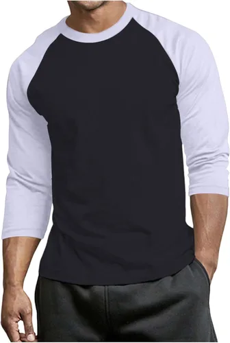 Miniatura 11 de Men's Raglan Long Sleeve Tee Shirts Color Block Crew Neck T Shirt Lightweight Soft Casual Basic Tshirts Running Tops