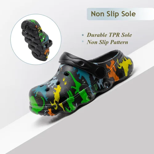 Miniatura 5 de Zuecos para niños, niños y niñas, dinosaurio, antideslizantes, para jardín, playa y piscina, sandalias tipo zuecos, chancletas de dibujos animados