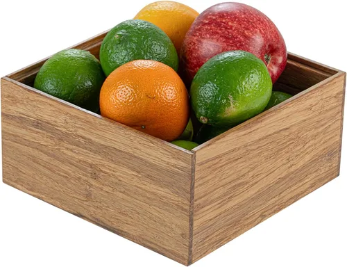 Miniatura 16 de Eco Display Contenedor de condimentos de bambú de 7 x 7 x 2 pulgadas, 1 caja grande para especias, resistente a astillas, para condimentos