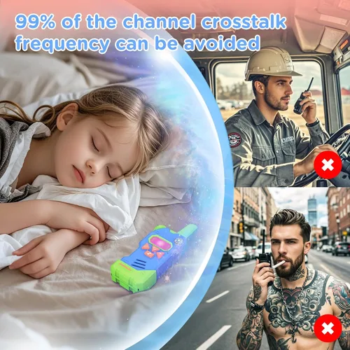 Miniatura 5 de Walkie Talkies para niños, 5 canales coloridos de radio de 2 vías, brújula, linterna y lupa, alcance de 3 millas para juego de aventura, exterior