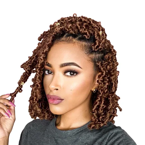Miniatura 51 de Niseyo 6 paquetes de trenzas de ganchillo suaves de mariposa de 10 pulgadas, hechas a mano, preenlazadas, color negro oscuro, trenzas de mariposa