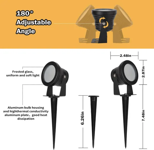 Miniatura 6 de Luces inteligentes para exteriores, luces de patio trasero de 15 W con enchufe de EE. UU., control de aplicación de 12 V, focos