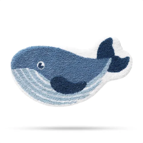 Miniatura 14 de Tapete de baño con diseño de animales, extra suave, absorbente, antideslizante, cómodo, tapete para bañera, ducha, baño, lavable a máquina, 20 x 31
