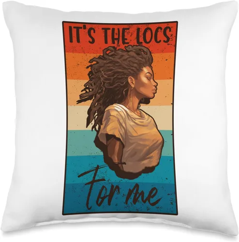 Locs Afro Dreadlocks Love Natural Beauty Hair It's the Locs for Me Afro Hair - Almohada negra americana africana, 16 x 16 pulgadas, multicolor