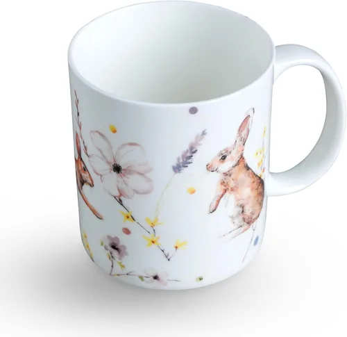 Miniatura 55 de Maison d' Hermine Taza de café con asas, tazas de porcelana fina de hueso, paquete de dos tazas de té para bebidas calientes, capuchino, latte, 015