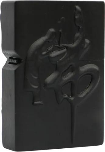 Miniatura 41 de Carcasa exterior tallada en madera negra de ébano natural para kit de inserción Zippo (Kwan Yin Goddess Dragon Phoenix)