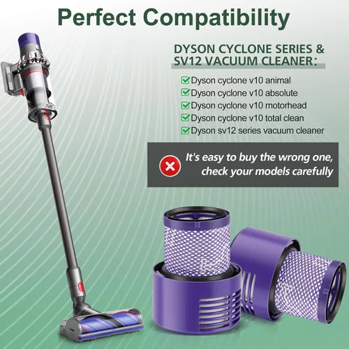 Miniatura 2 de Paquete de 2 filtros V10 de repuesto para Dyson Cyclone Series, Cyclone V10 Absolute, Cyclone V10 Animal, Cyclone V10 Motorhead, Cyclone V10 Total