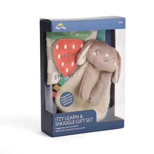 Miniatura 9 de Itzy Ritzy Juego de regalo de libro de conejito Lovey & Crinkle, juego de regalo para aprender y acurrucarse, incluye un suave libro amoroso y suave