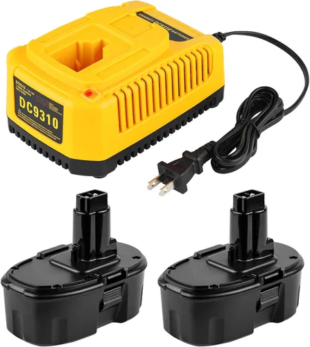 DONGPUCUN Paquete de 2 baterías y cargador de 18 V 5.0 Ah para batería Dewalt 18V XRP DC9096 DC9099 DW9098 con cargador de batería DC9310 de 18