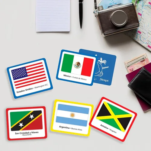 Miniatura 8 de Menique Flags of The Americas Juego de Memoria de Banderas de las Américas – Edición en Español – 70 Tarjetas (35 Parejas) con Banderas, Países