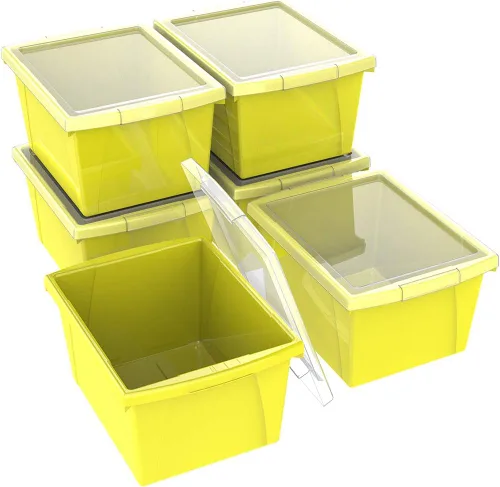 Miniatura 39 de Storex Contenedor de almacenamiento de 4 galones, organizador de plástico para libros y suministros, negro, paquete de 6 (61466C06C)
