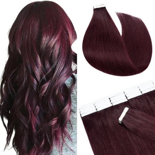 Miniatura 8 de Extensiones de cabello Sego, cabello humano estilo remy, con cinta adhesiva, lacio, cinta adhesiva de entramado tipo piel, sin costuras, invisible
