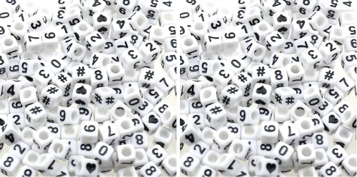 Miniatura 10 de Gresorth 800 cuentas acrílicas de cubo blanco para manualidades, pulseras, collares, llaveros de 0.236 x 0.236 pulgadas