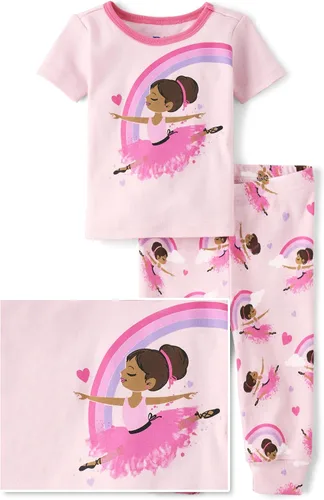 Miniatura 8 de The Children's Place Conjunto de pijama de 2 piezas de camiseta de manga corta y pantalones de ajuste cómodo, 100% algodón, para bebés y niños