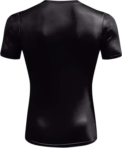 Miniatura 5 de Camisa de compresión para hombre, manga corta, camiseta casual y deportiva, camiseta atlética para fitness