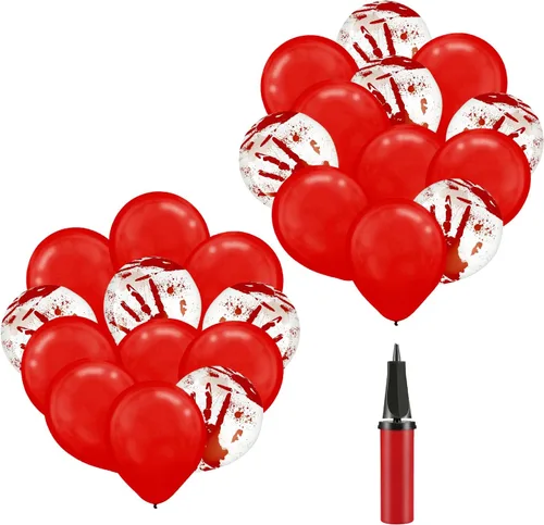 Miniatura 13 de Juego de decoraciones de fiesta espeluznante + calcomanías de ojos que brillan en la noche + calcomanías de huella de sangre y huellas de sangre +