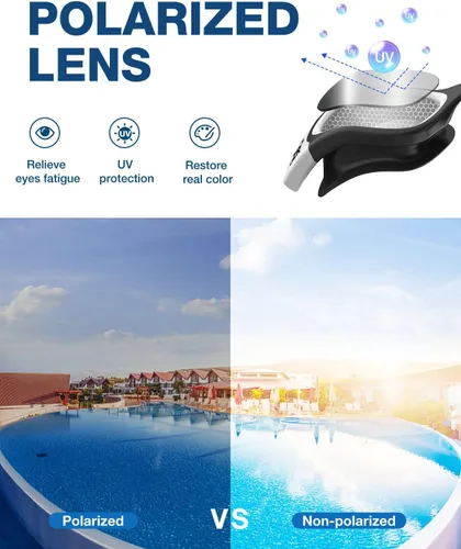 Miniatura 2 de ZIONOR G1 - Gafas de natación polarizadas unisex para mujeres adultas, antiniebla, 100% anti UV, gafas de buceo A2 (polarizado + espejo plateado)