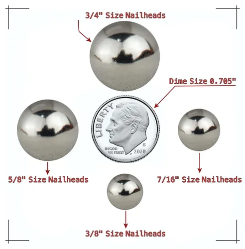 Miniatura 4 de Tachuelas para tapicería, clavos para muebles resistentes 7/16 pulgadas - 100 unidades [acabado de latón oscuro antiguo] DX0511DAB