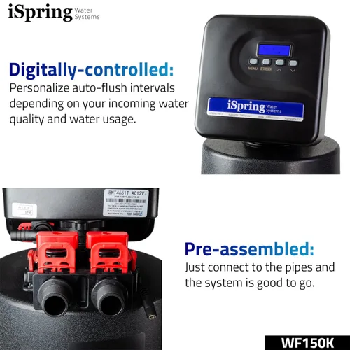 Miniatura 4 de iSpring WF150K Sistema central de filtración de agua para toda la casa con válvula inteligente Set and Forget de hasta 10 años