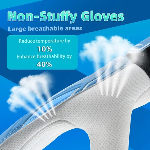 Miniatura 4 de Guantes de portero de fútbol para jóvenes y niños, guantes de portero con palmas de súper agarre, guantes de fútbol antideslizantes, protección Azul